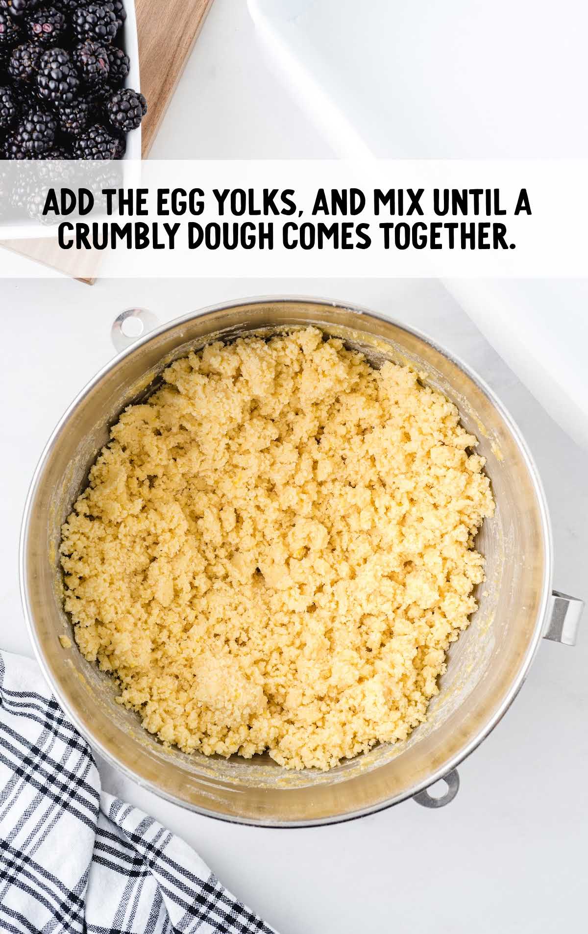 egg yolk added to the flour mixture