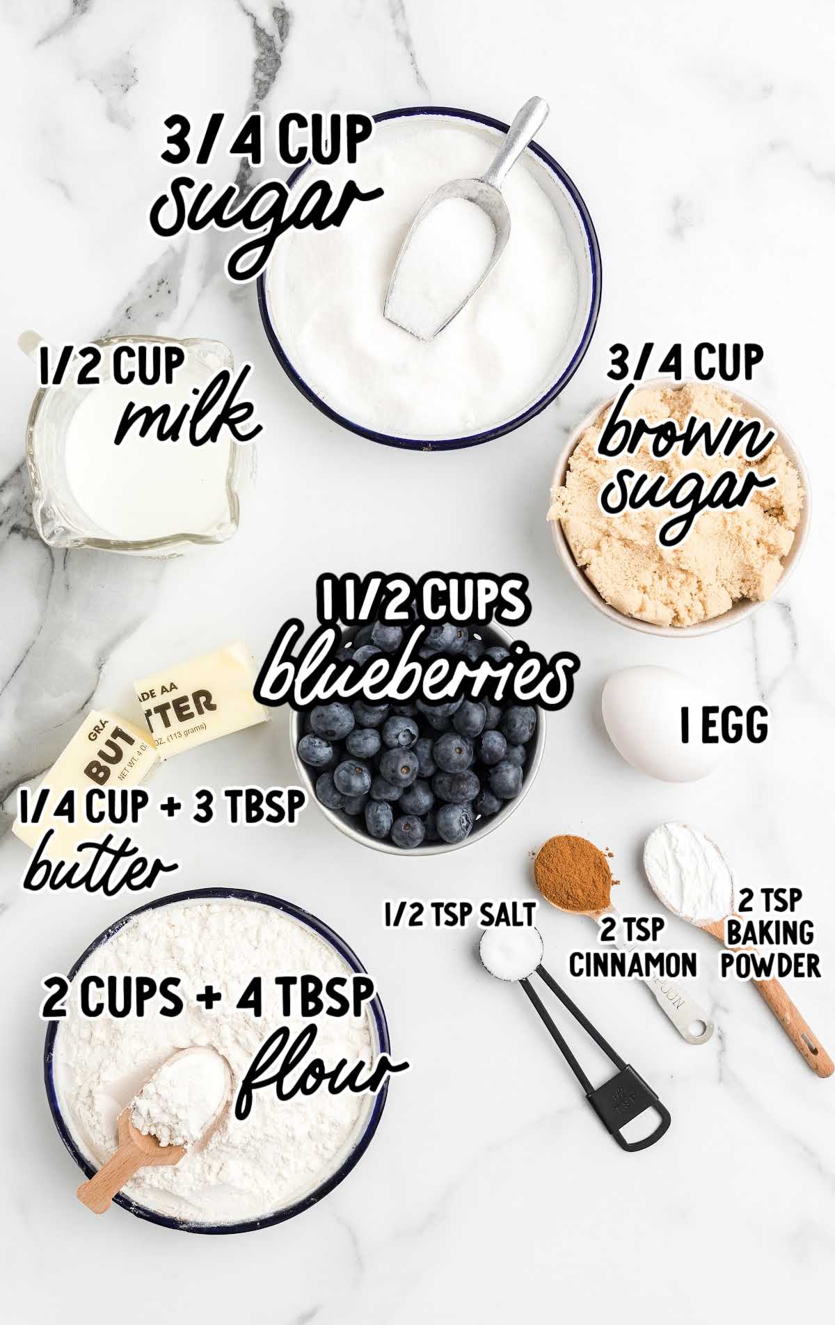 blueberry coffee cake raw ingredients that are labeled