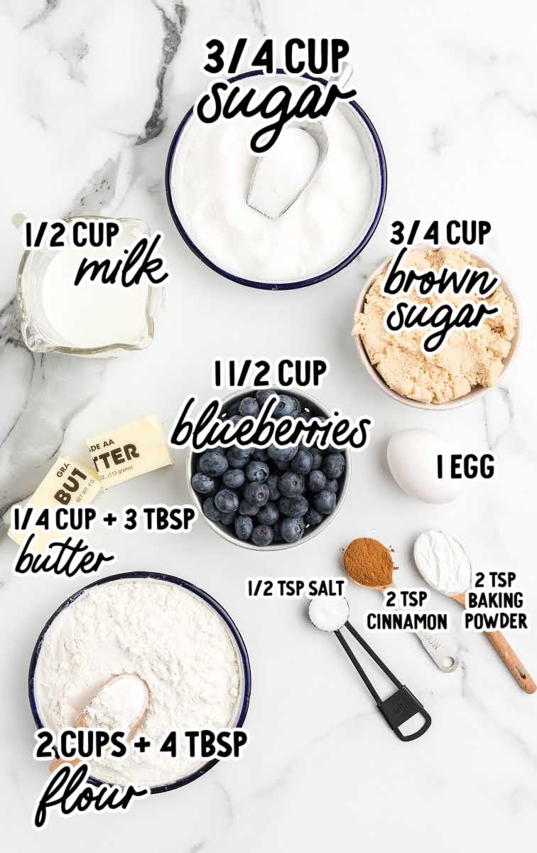 blueberry coffee cake raw ingredients that are labeled