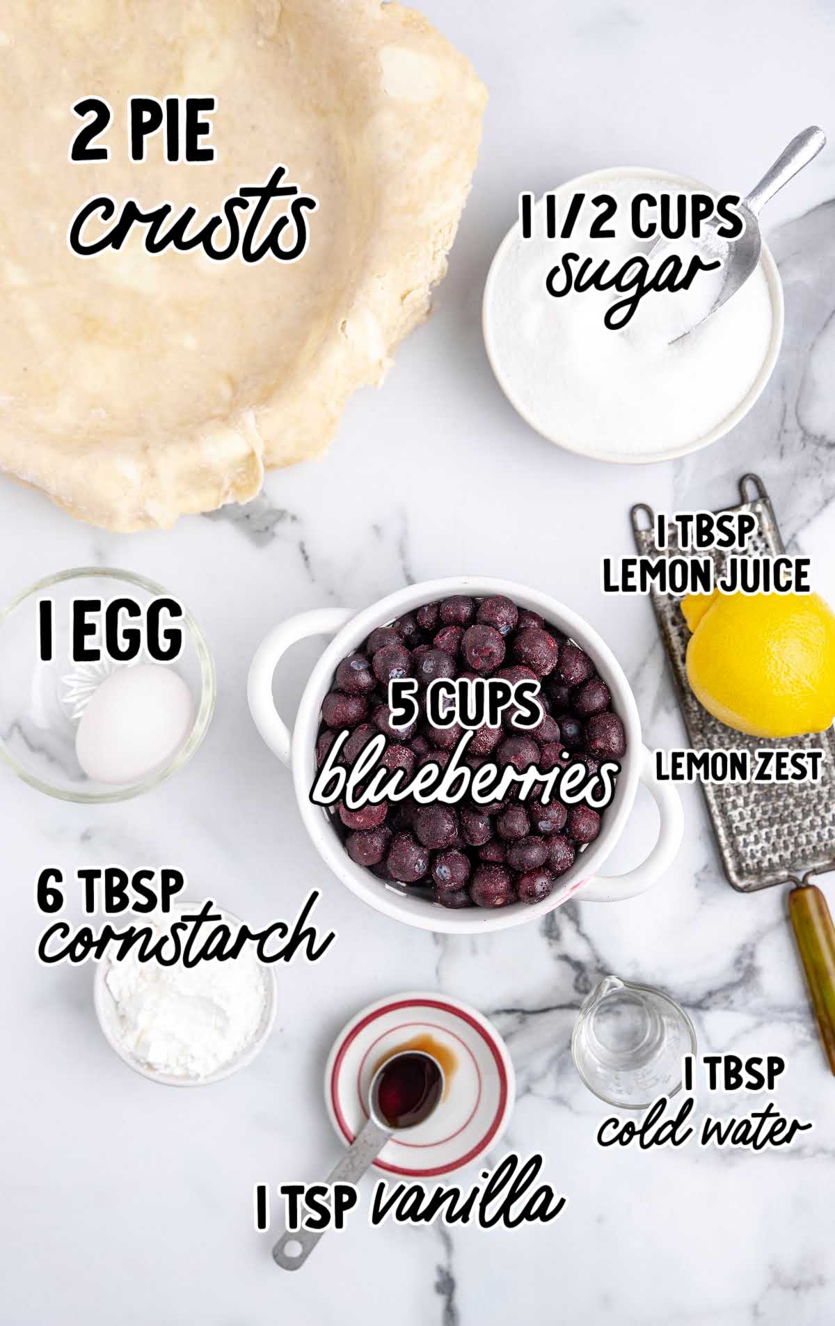 blueberry pie raw ingredients that are labeled