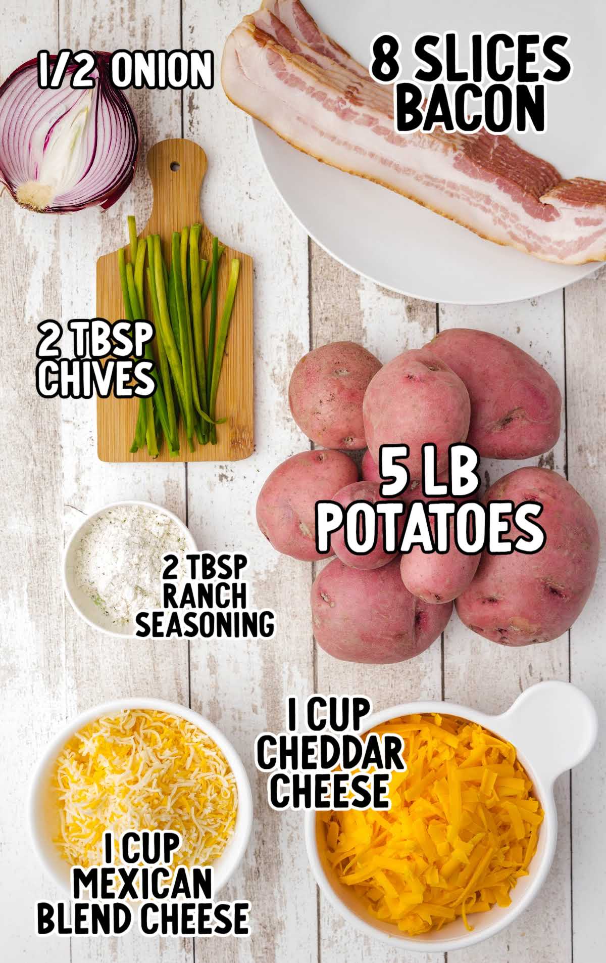 cheesy bacon ranch potatoes raw ingredients that are labeled
