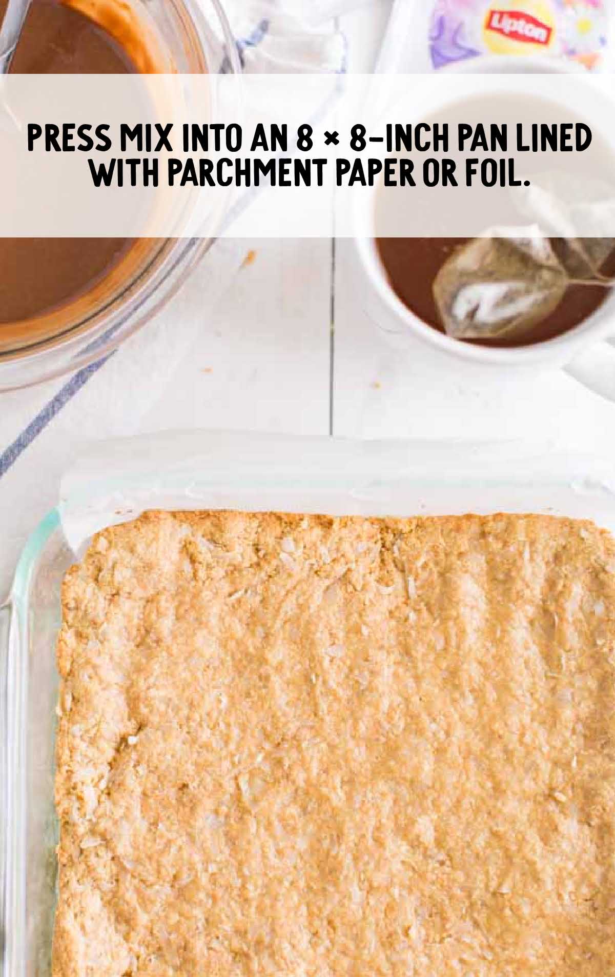 graham cracker mixture pressed into a pan