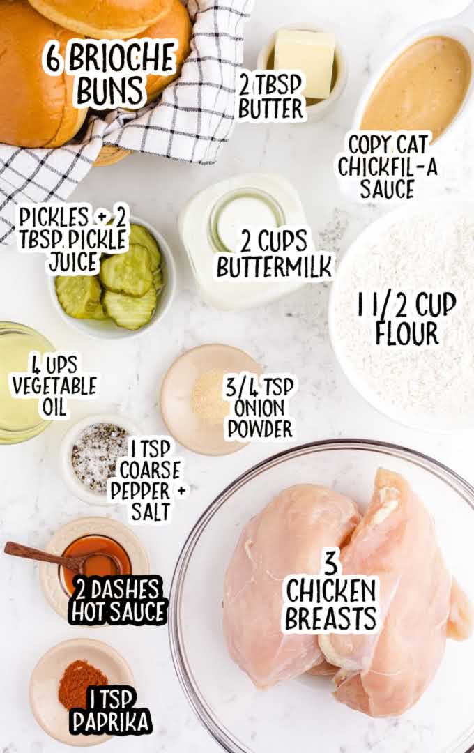 fried chicken sandwich raw ingredients that are labeled