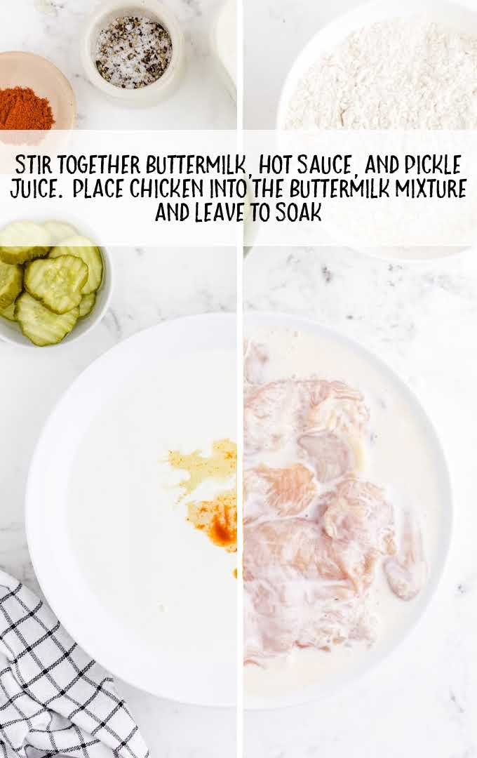 buttermilk, hot sauce, and pickle juice stirred together 