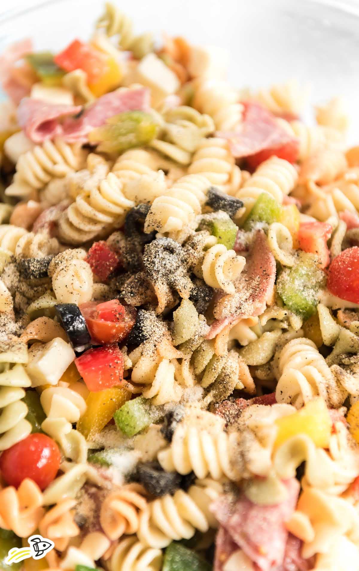 close up shot of Italian Pasta Salad