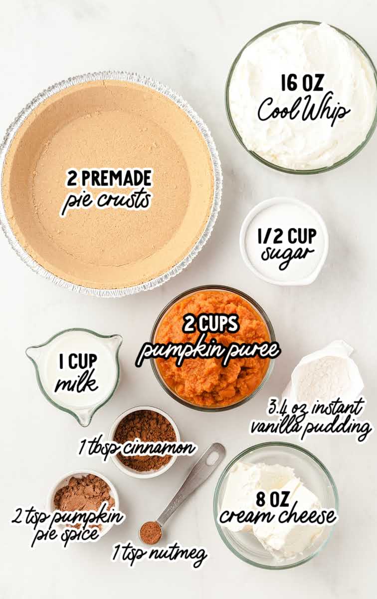 no bake pumpkin pie raw ingredients that are labeled