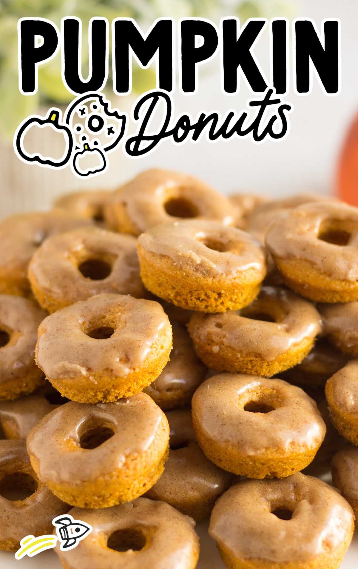 close up shot of a bunch of Pumpkin Donuts 