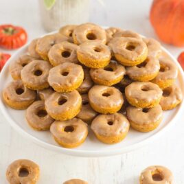 close up shot of Pumpkin Donuts on a platter