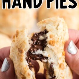 close up shot of S'mores Hand Pies being peeled apart