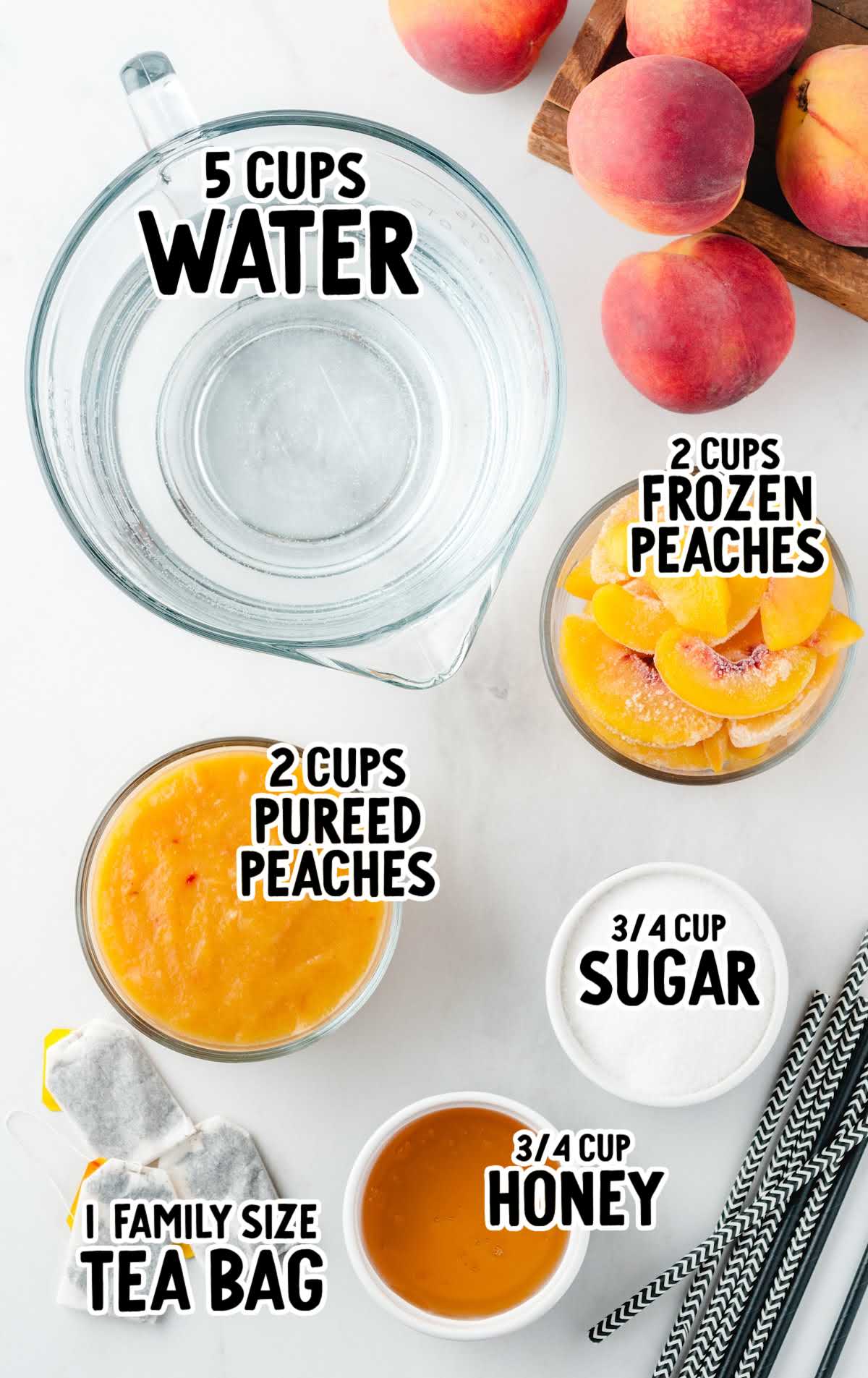 Sweet Peach Iced Tea raw ingredients that are labeled