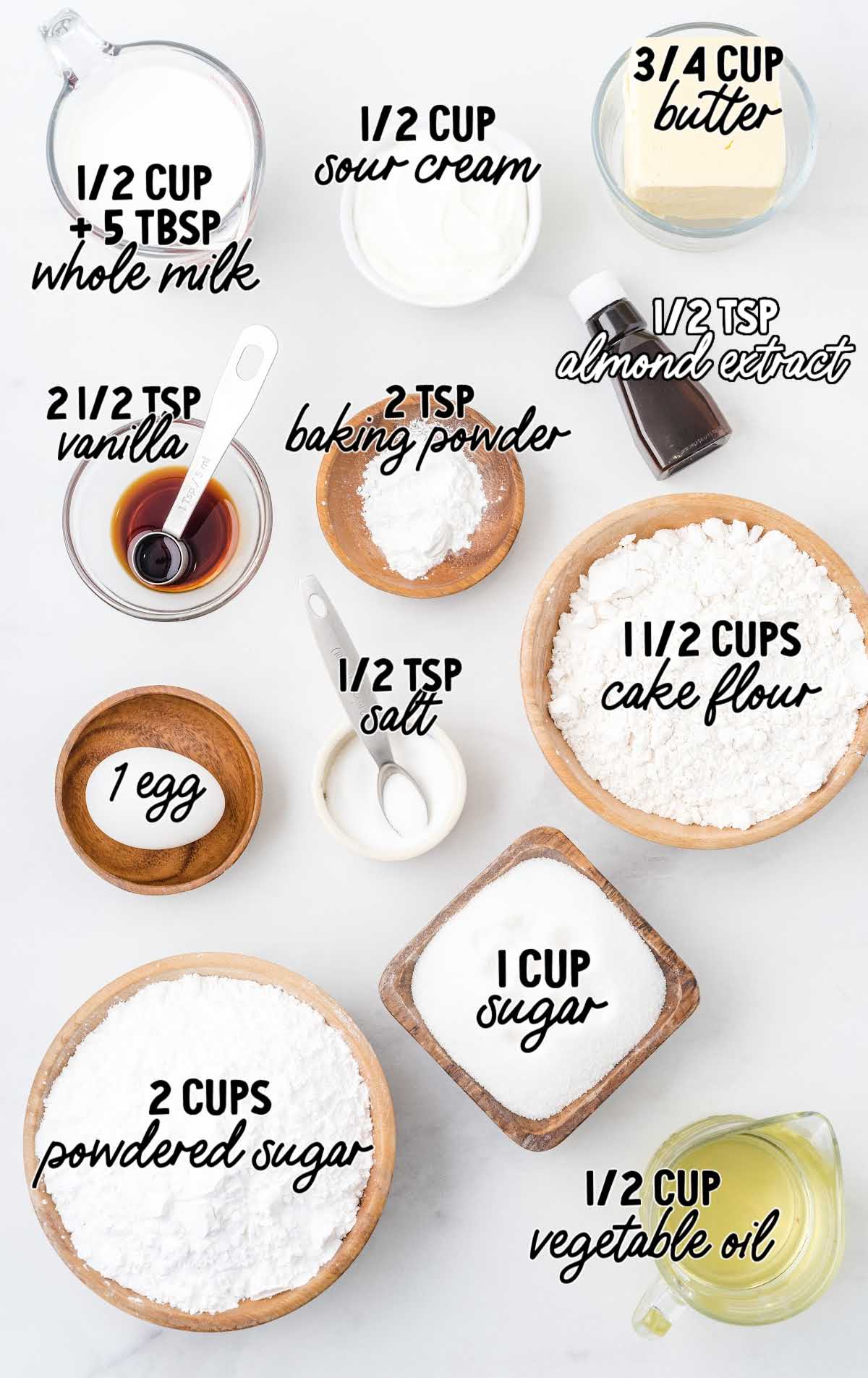 vanilla snack cake recipe raw ingredients that are labeled