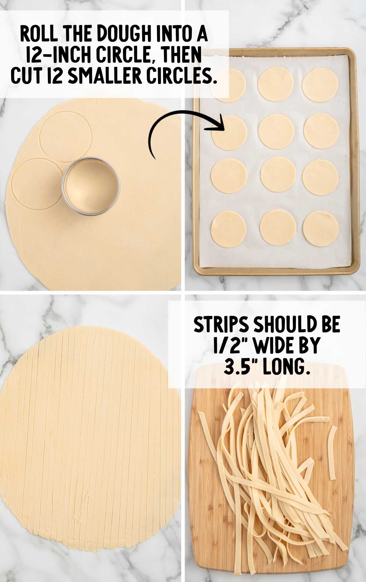 Rolled dough cut into circles and lattice strips for assembling mini apple pie cookies.