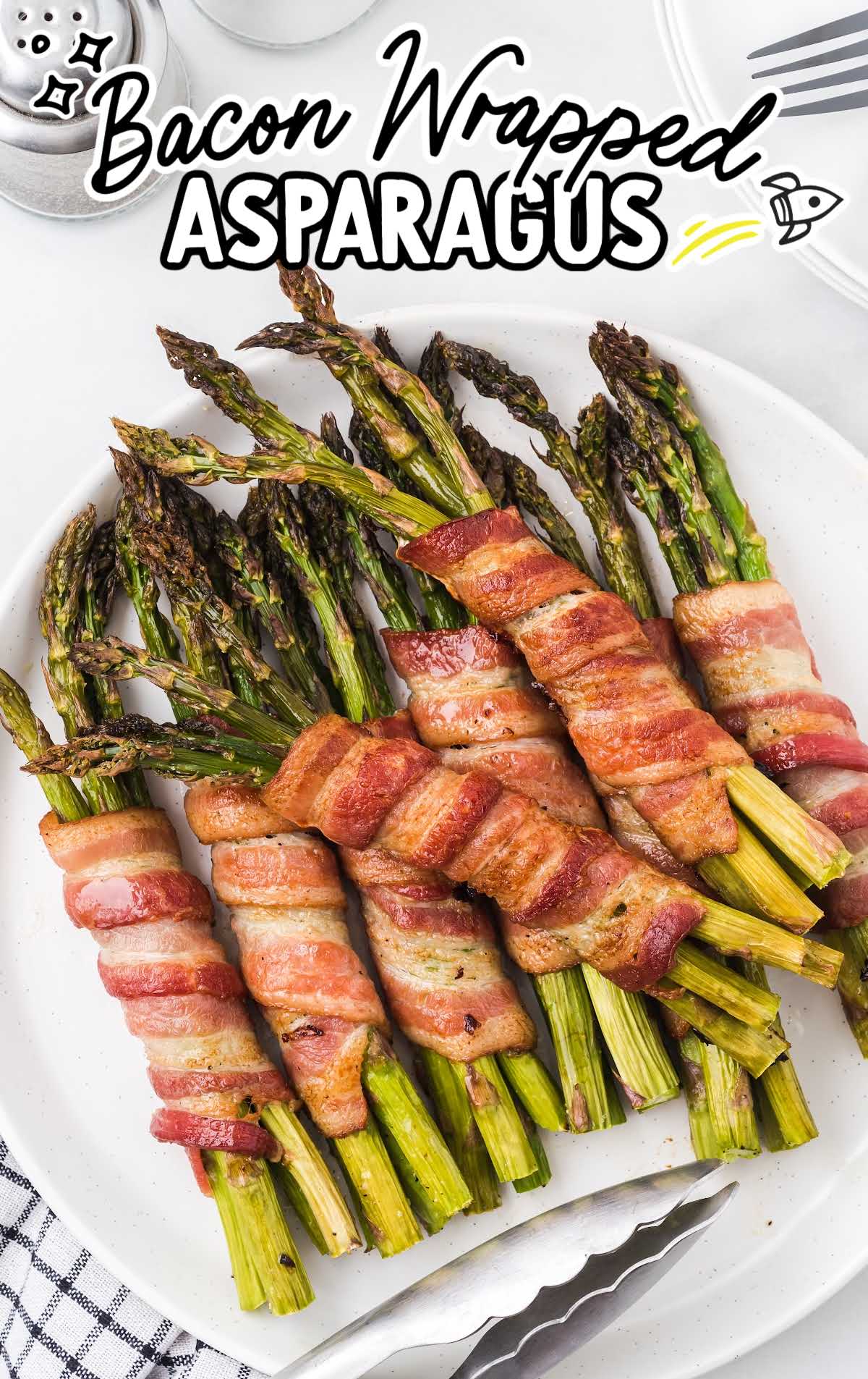 a plate of Bacon Wrapped Asparagus