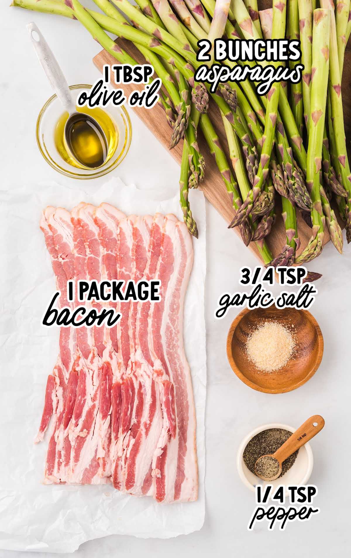 bacon wrapped asparagus raw ingredients that are labeled