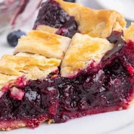 a slice of Blueberry Pie on a plate