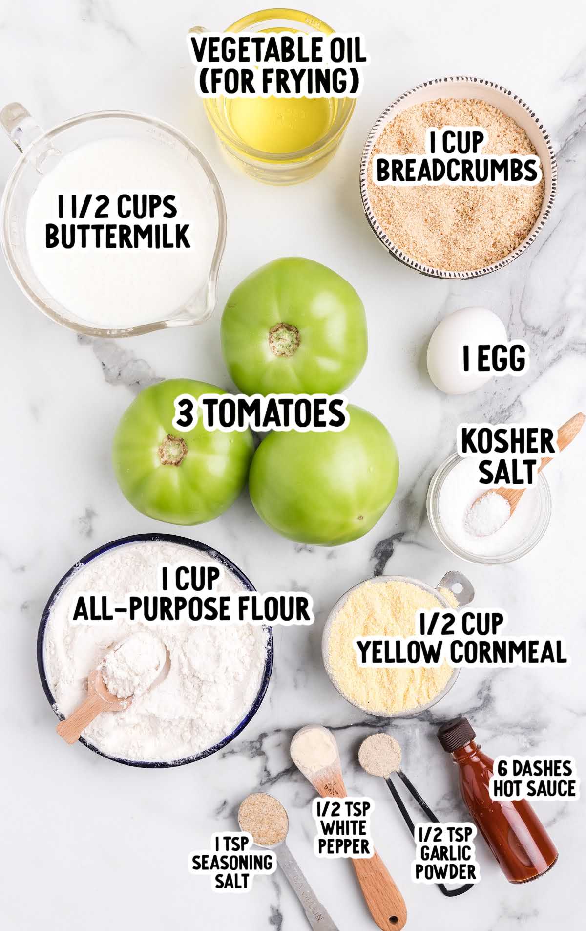 fried green tomatoes raw ingredients that are labeled
