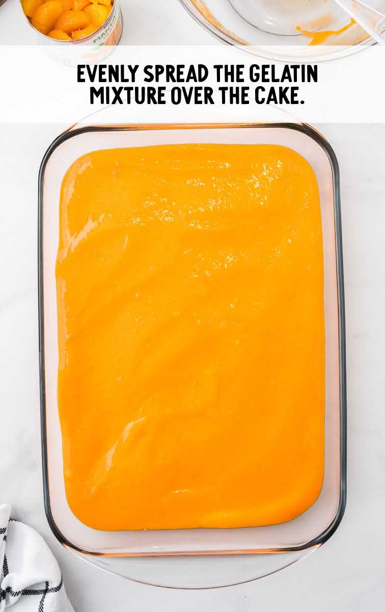 Orange Creamsicle Lush process shot of mixture spread in a baking dish