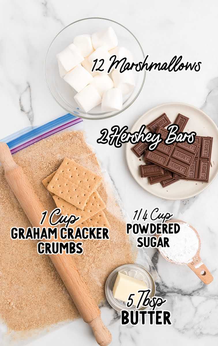 s'mores bites raw ingredients that are labeled
