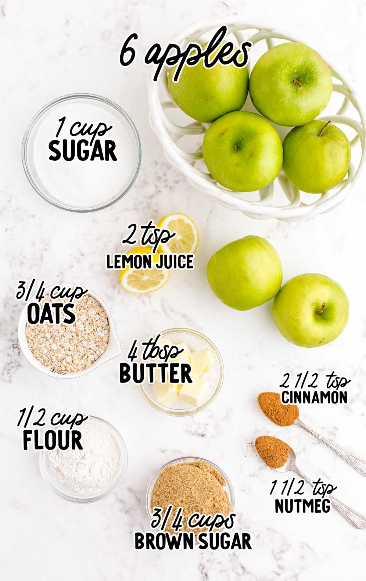 apple crisp raw ingredients that are labeled