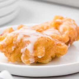 close up shot of a plate of Apple Fritter Recipe