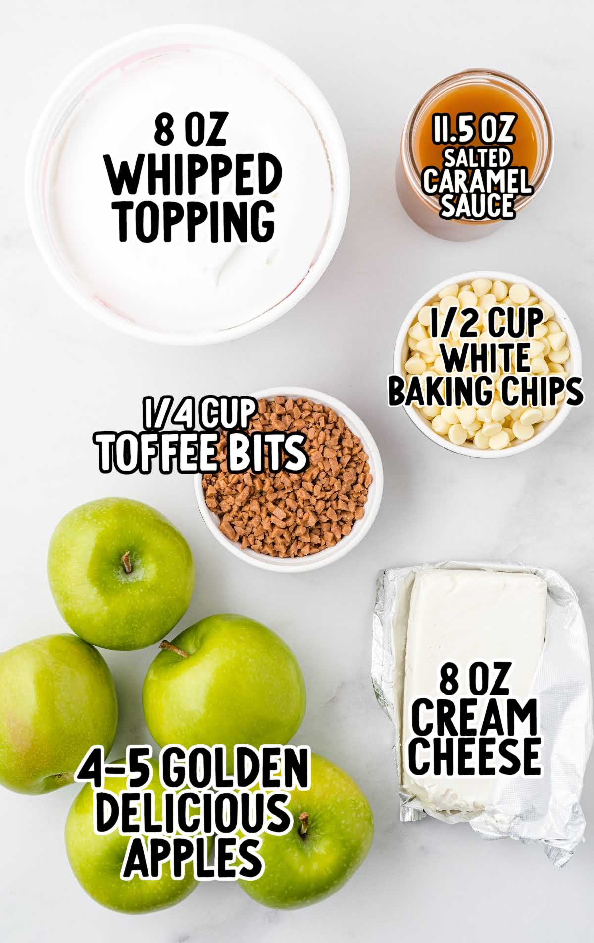 caramel apple dip raw ingredients that are labeled