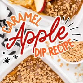 Caramel Apple Dip served with red and green apple slices