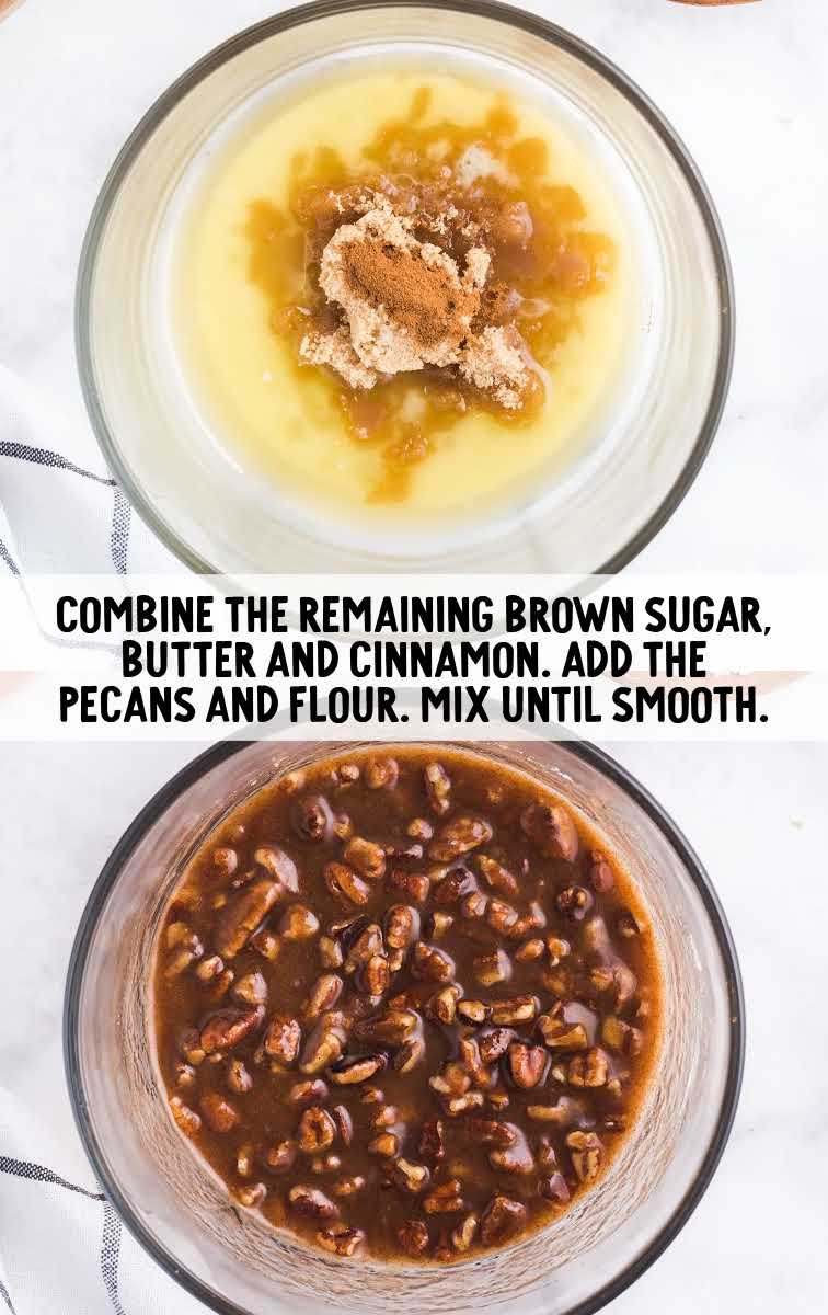 brown sugar, butter, cinnamon, pecans and flour combined together