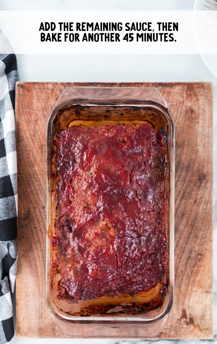 meatloaf after being baked in a baking dish