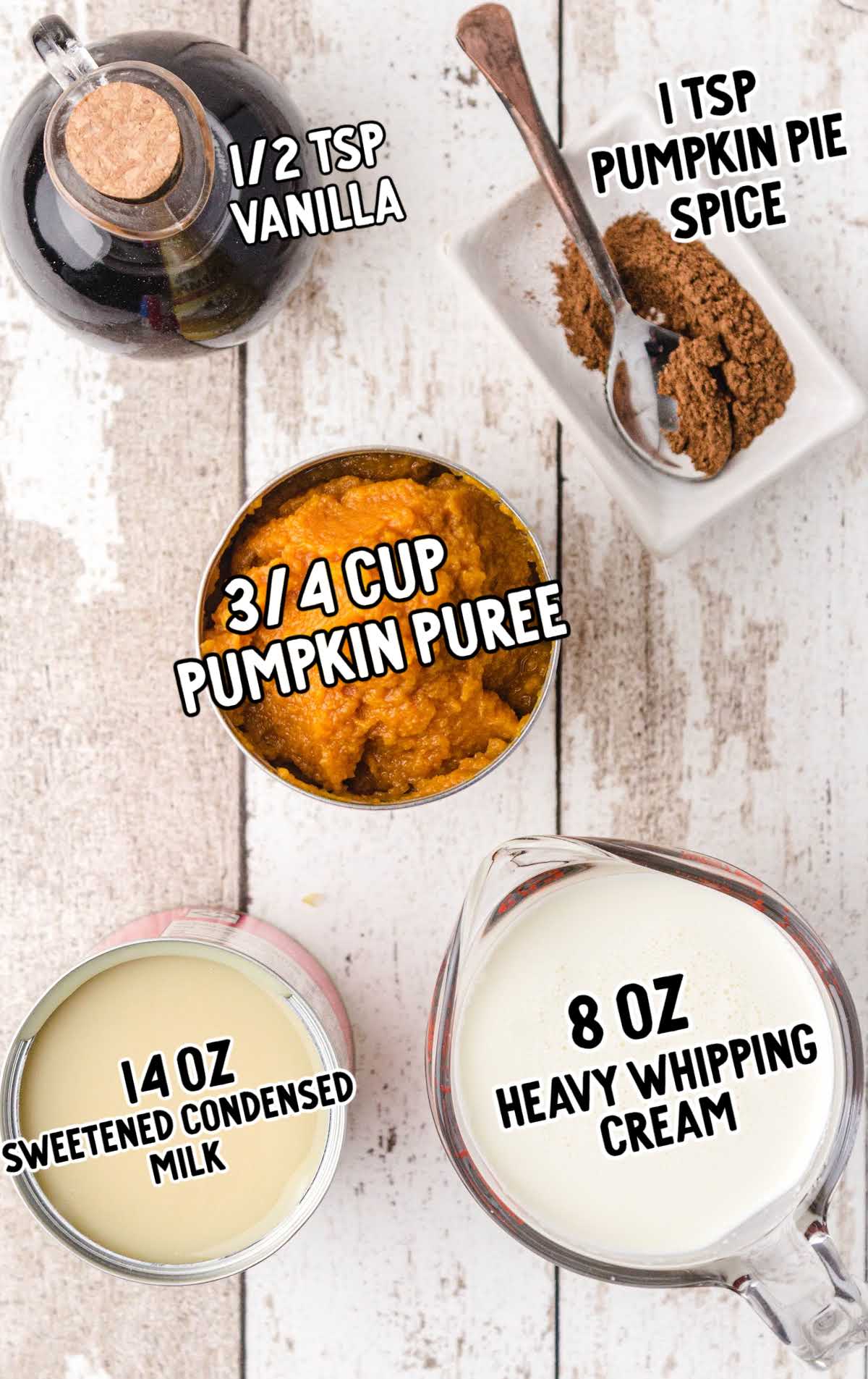 pumpkin ice cream raw ingredients that are labeled