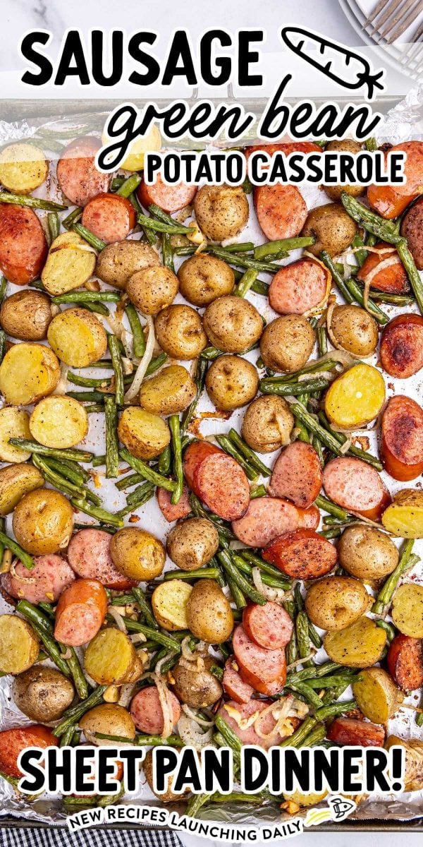 Sausage Green Bean Potato Casserole - Spaceships and Laser Beams