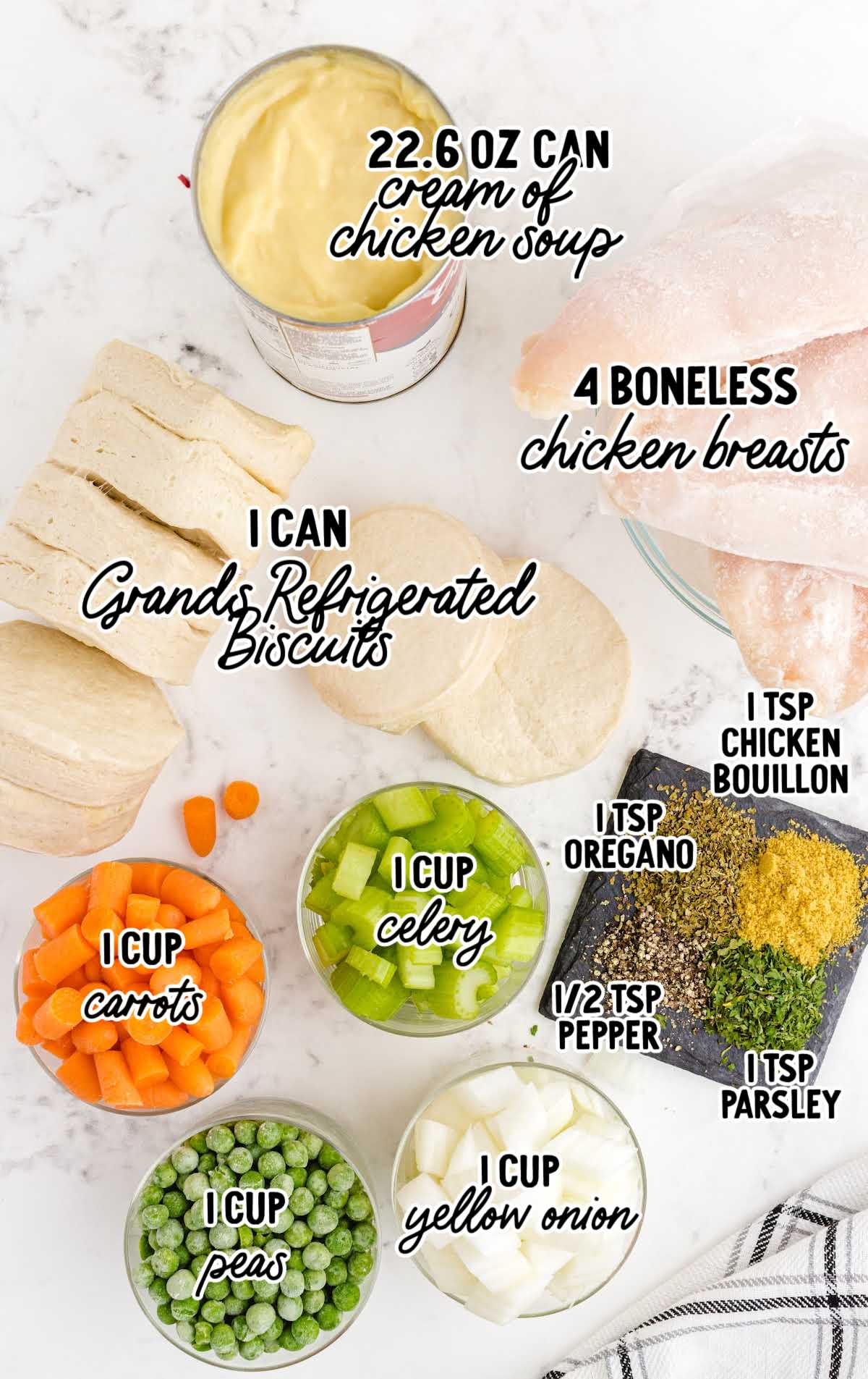 ingredients for crockpot chicken and dumplings