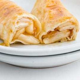 close up shot of Apple Enchiladas on a plate
