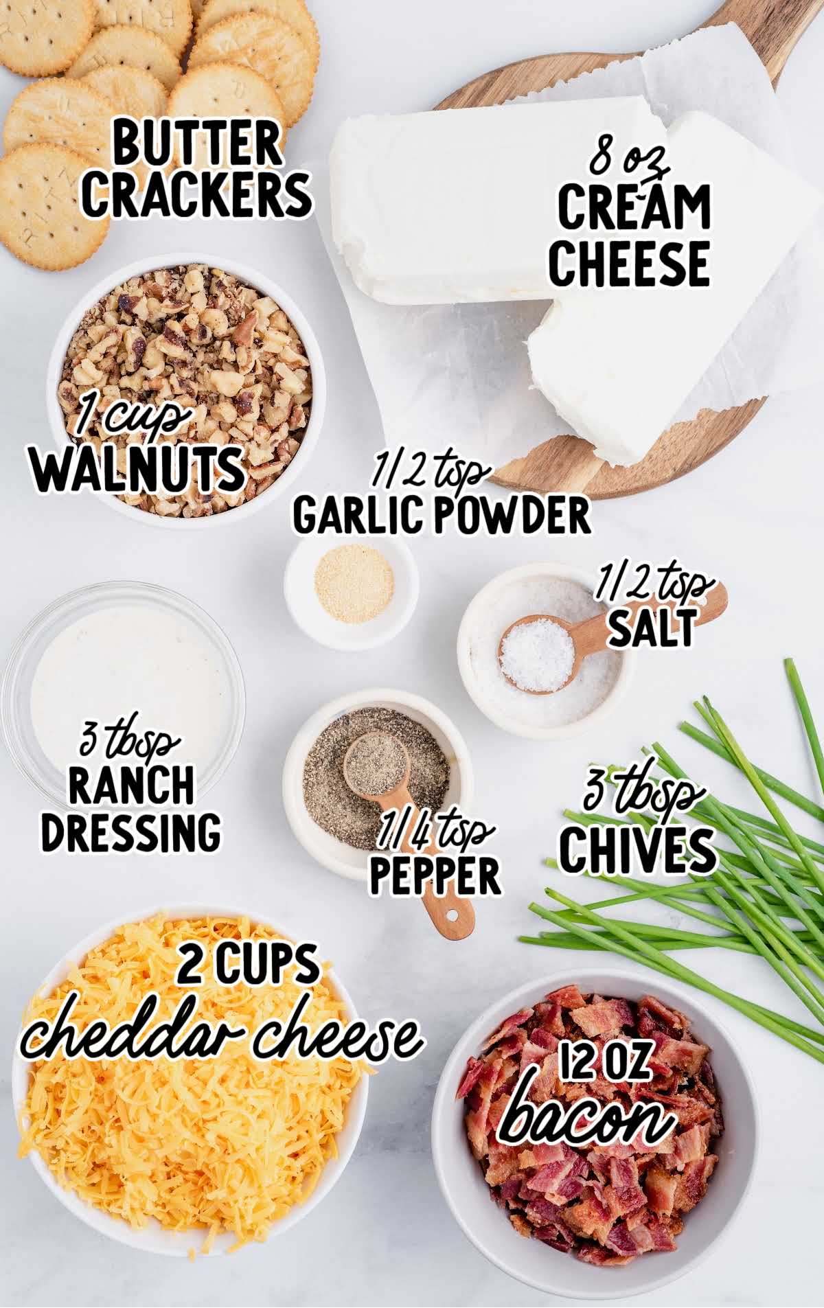 cheese ball recipe raw ingredients that are labeled