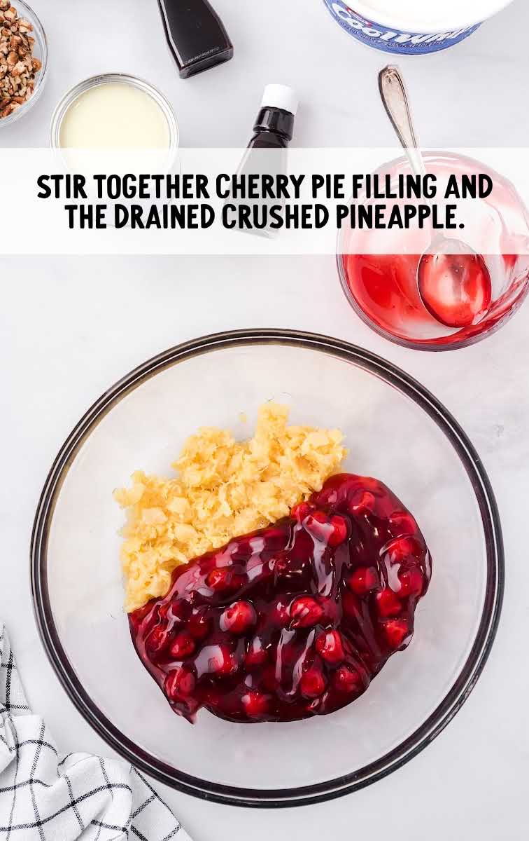 cherry pie filling and the pineapple