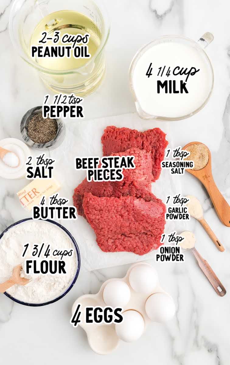 Chicken Fried Steak raw ingredients that are labeled