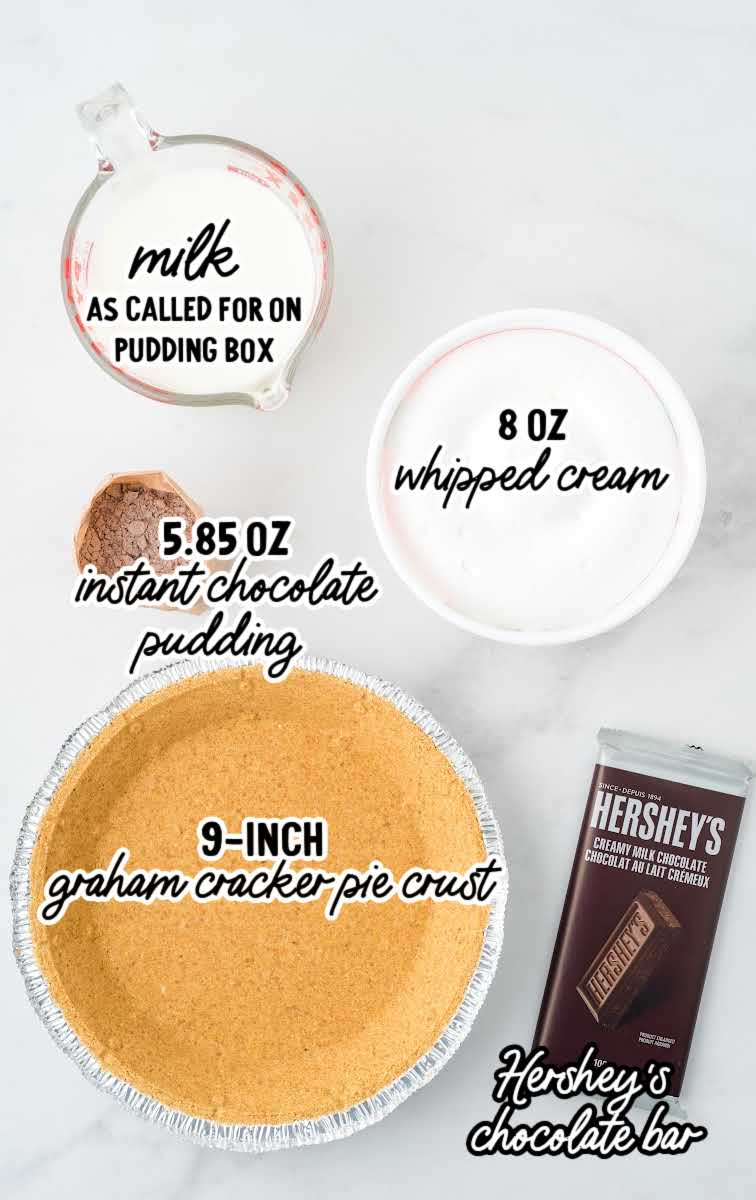 chocolate pudding pie raw ingredients that are labeled