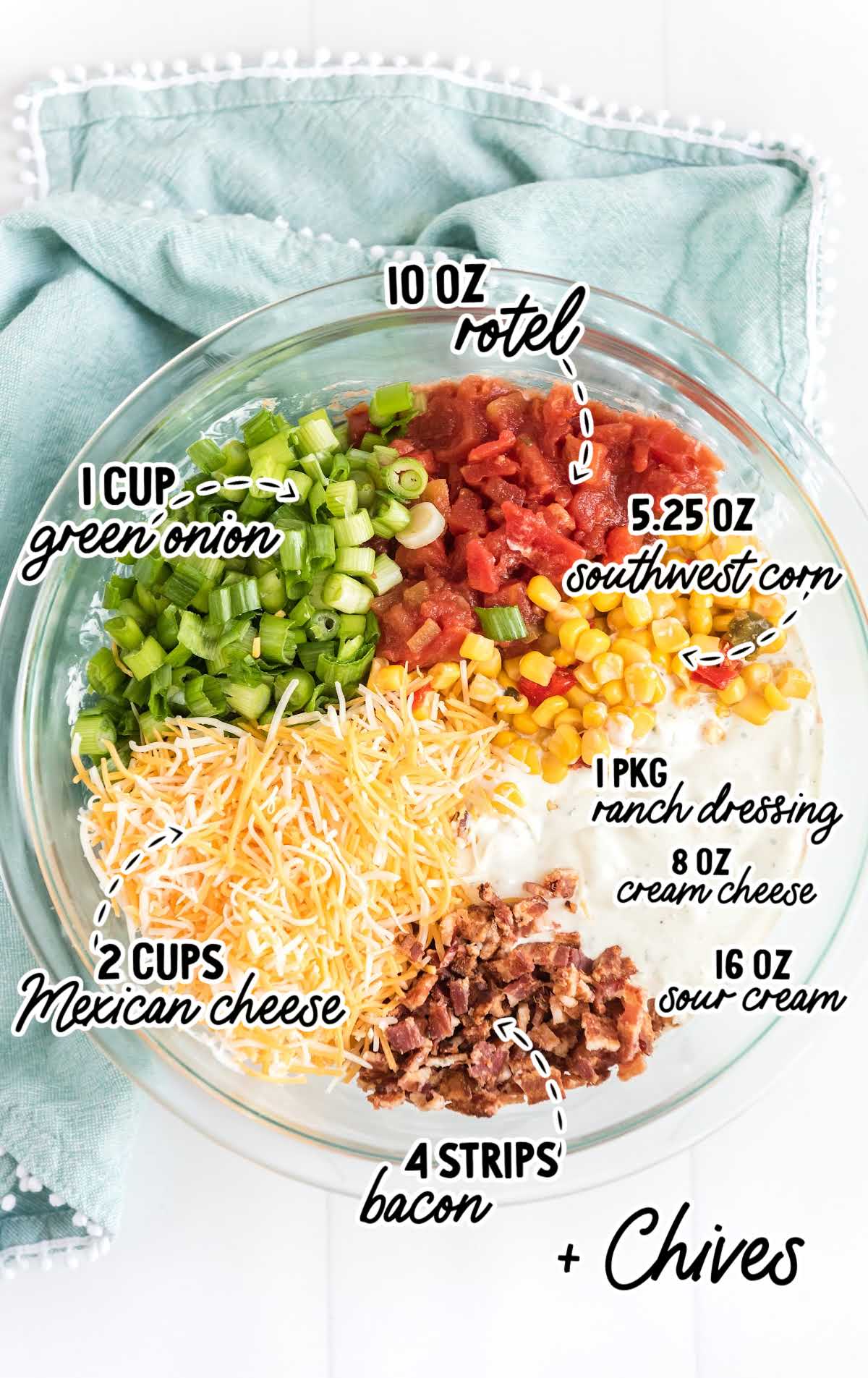 Crack Dip raw ingredients that are labeled