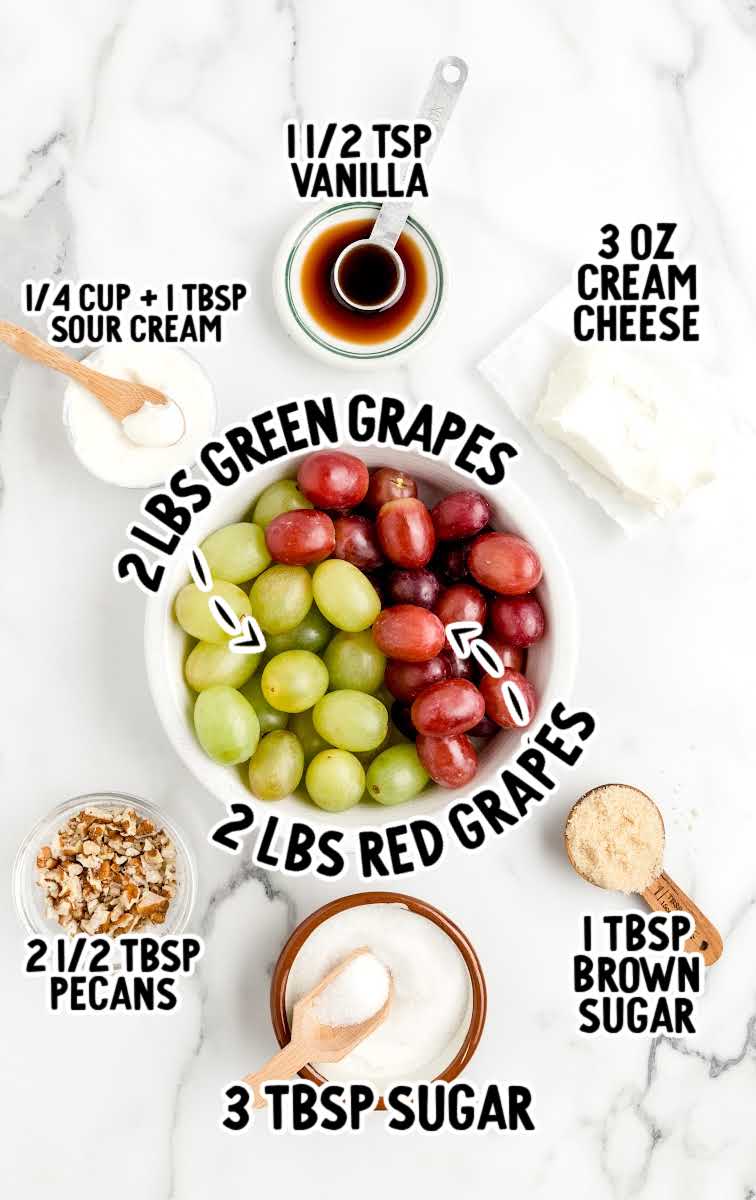 Grape Salad raw ingredients that are labeled