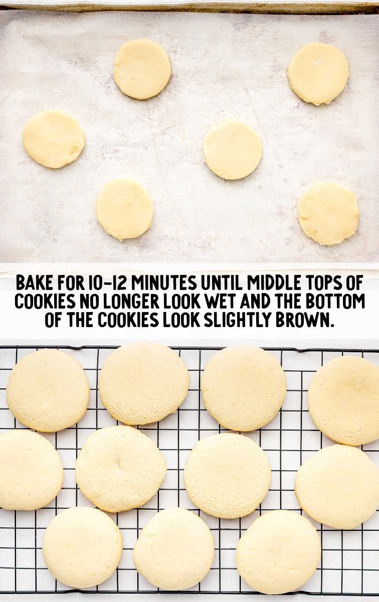 cookies on a baking dish and then placed on a cooling rack after being baked