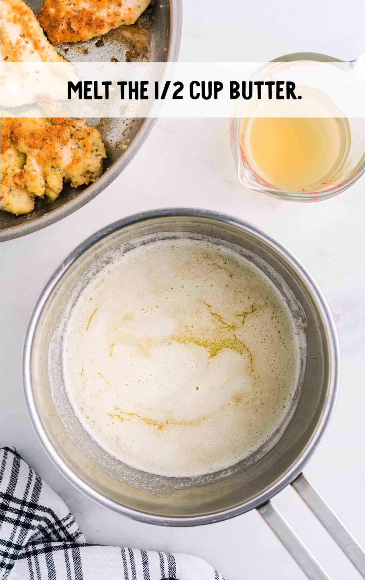 melted butter in a pan