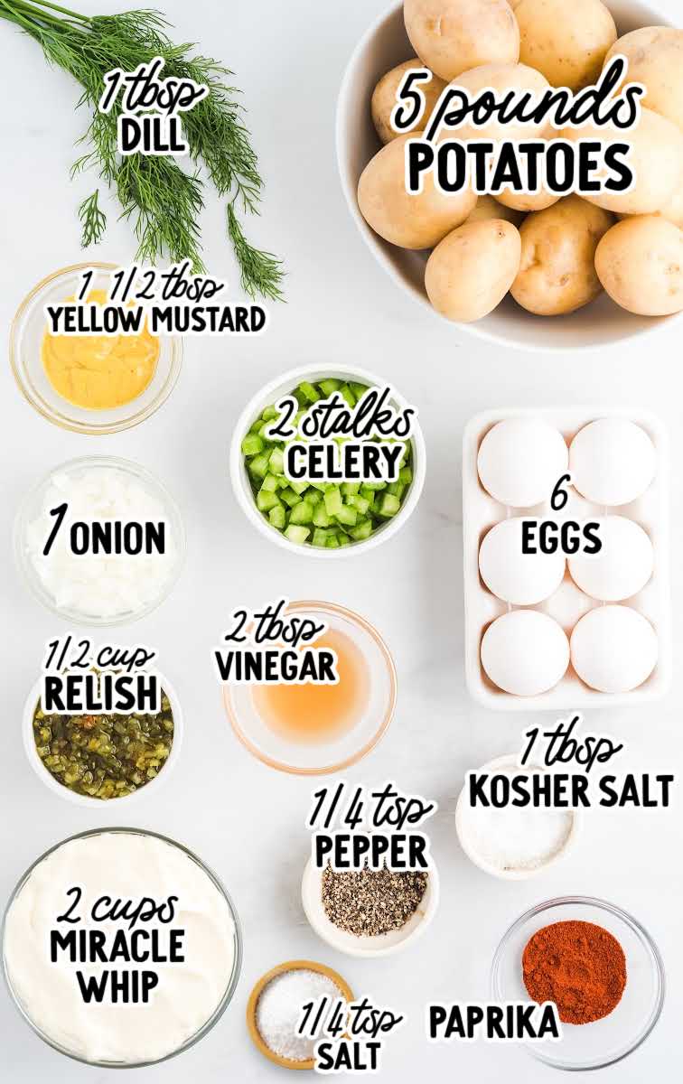 Potato Salad raw ingredients that are labeled