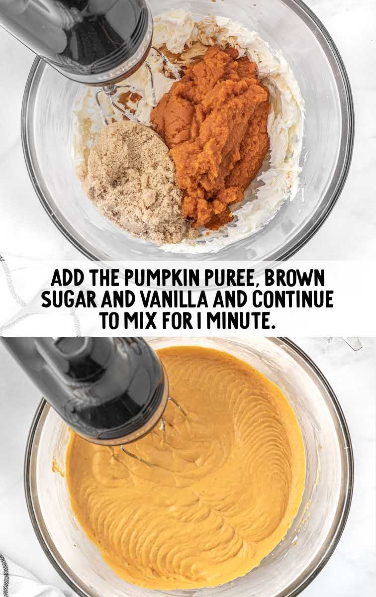Pumpkin Dip process shot of ingredients being blended in a bowl
