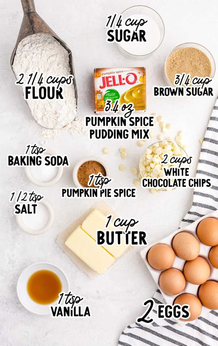 Pumpkin Spice Jello Cookies raw ingredients that are labeled