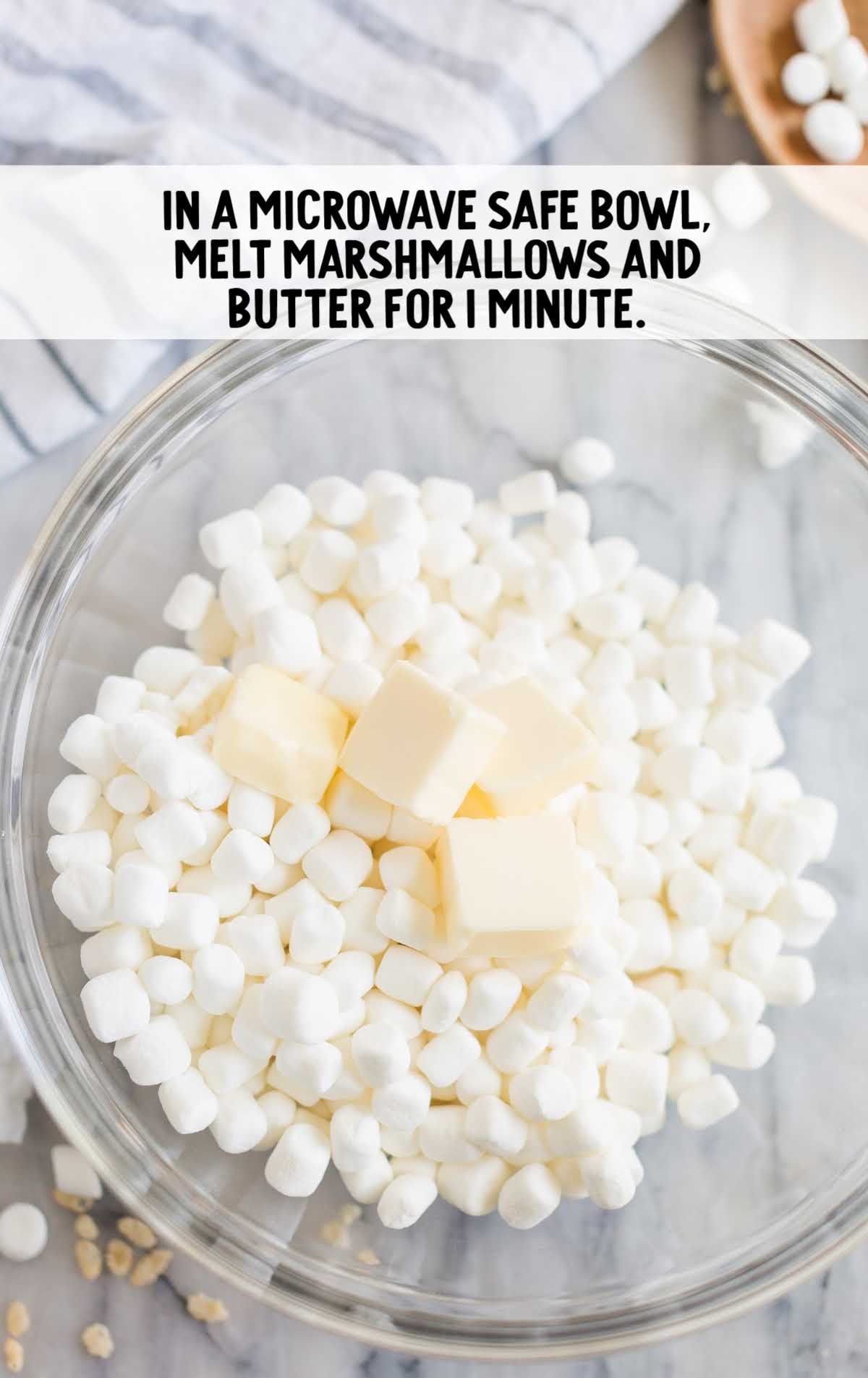 melt marshmallows and butter combined together