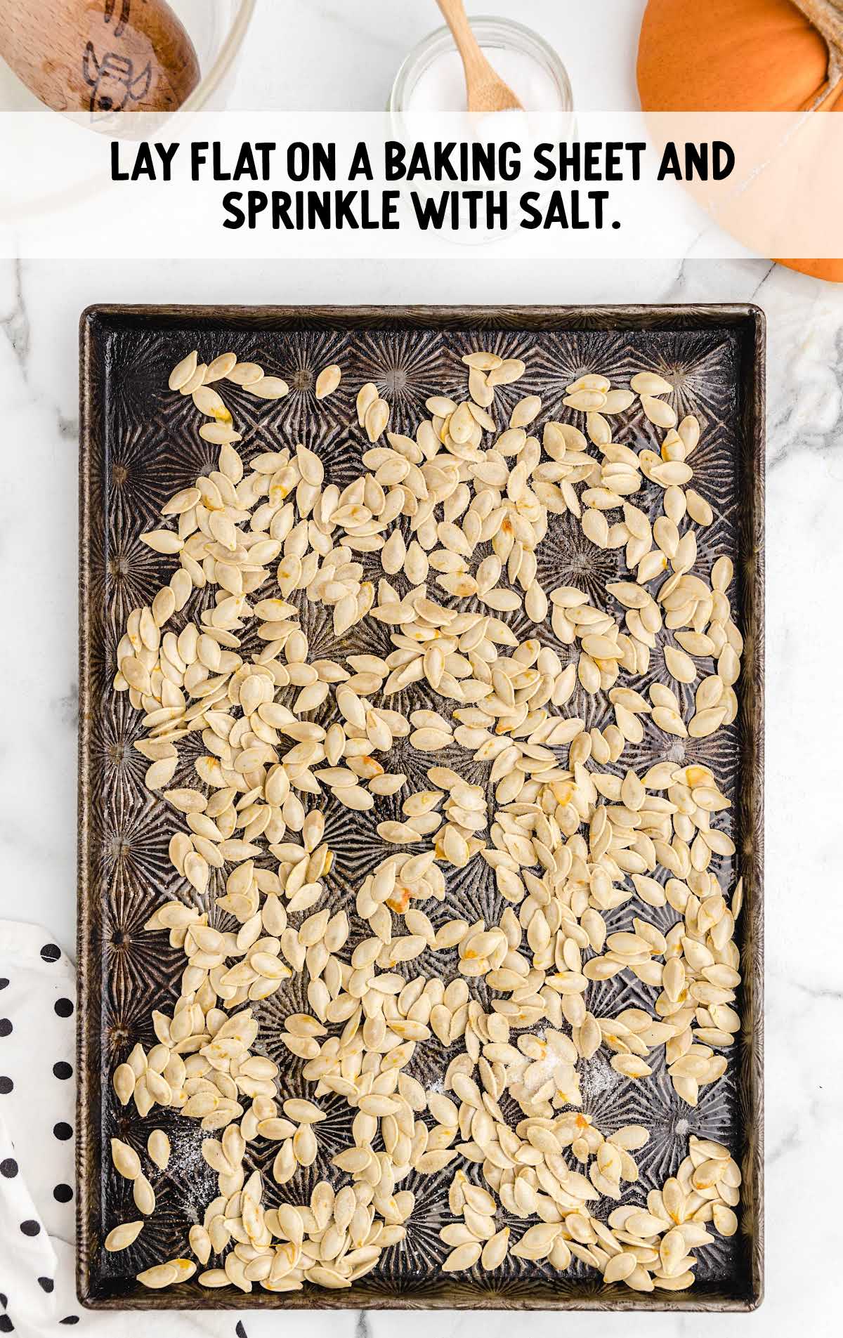 seeds on a baking sheet