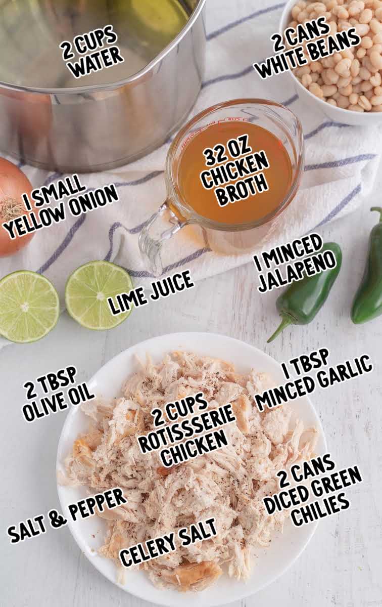 White Bean Chili raw ingredients that are labeled