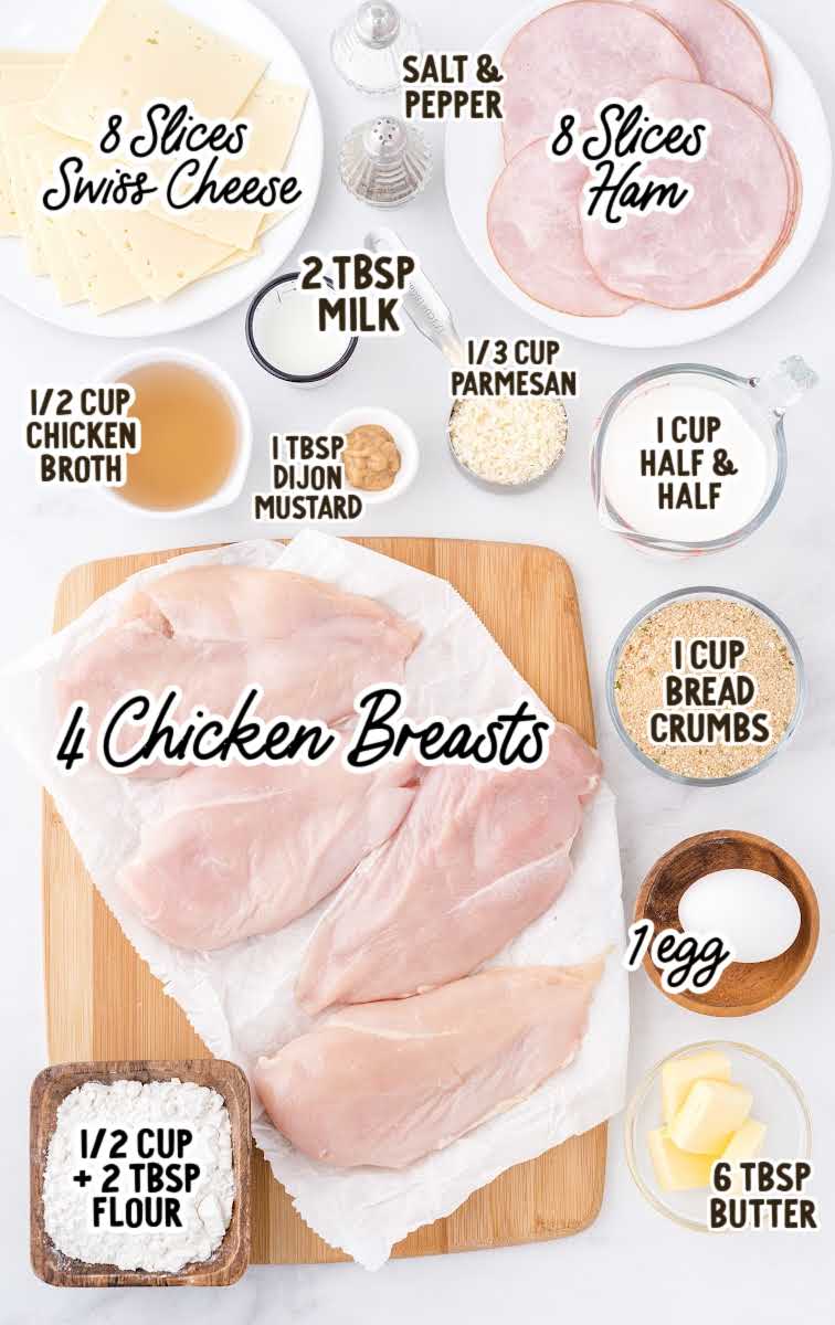 chicken cordon bleu raw ingredients that are labeled