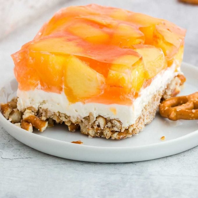 Peach Pretzel Salad - Spaceships and Laser Beams