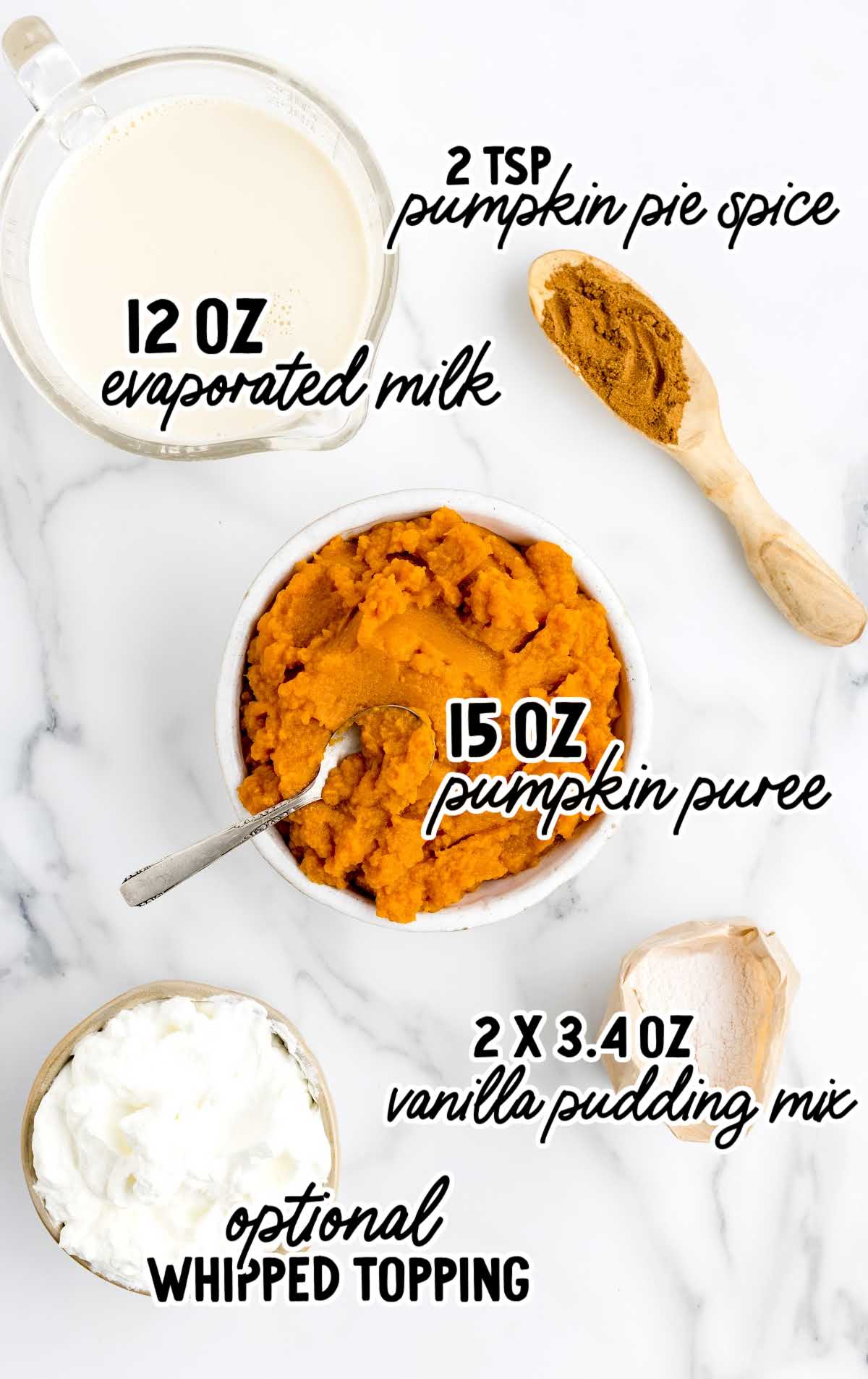 Pumpkin Pudding raw ingredients that are labeled