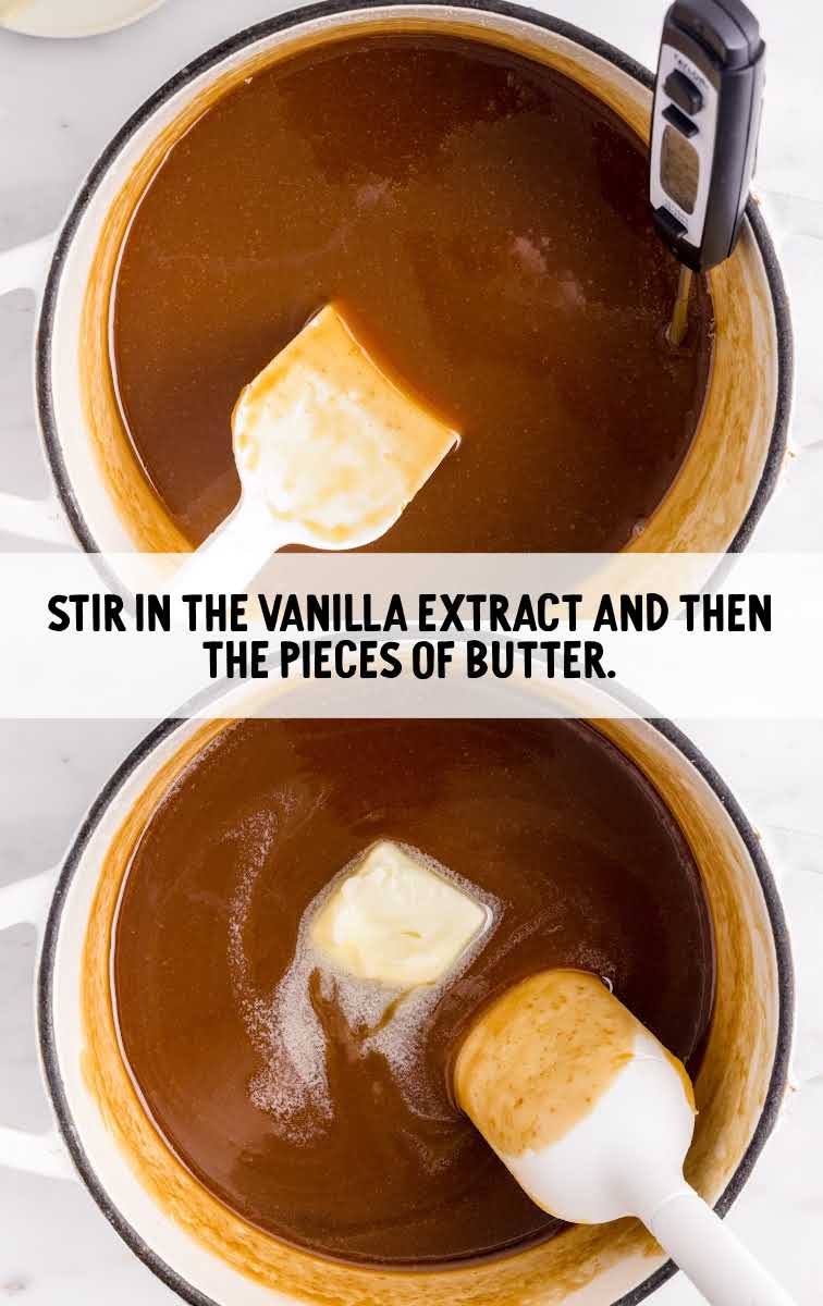 vanilla extract and butter stirred